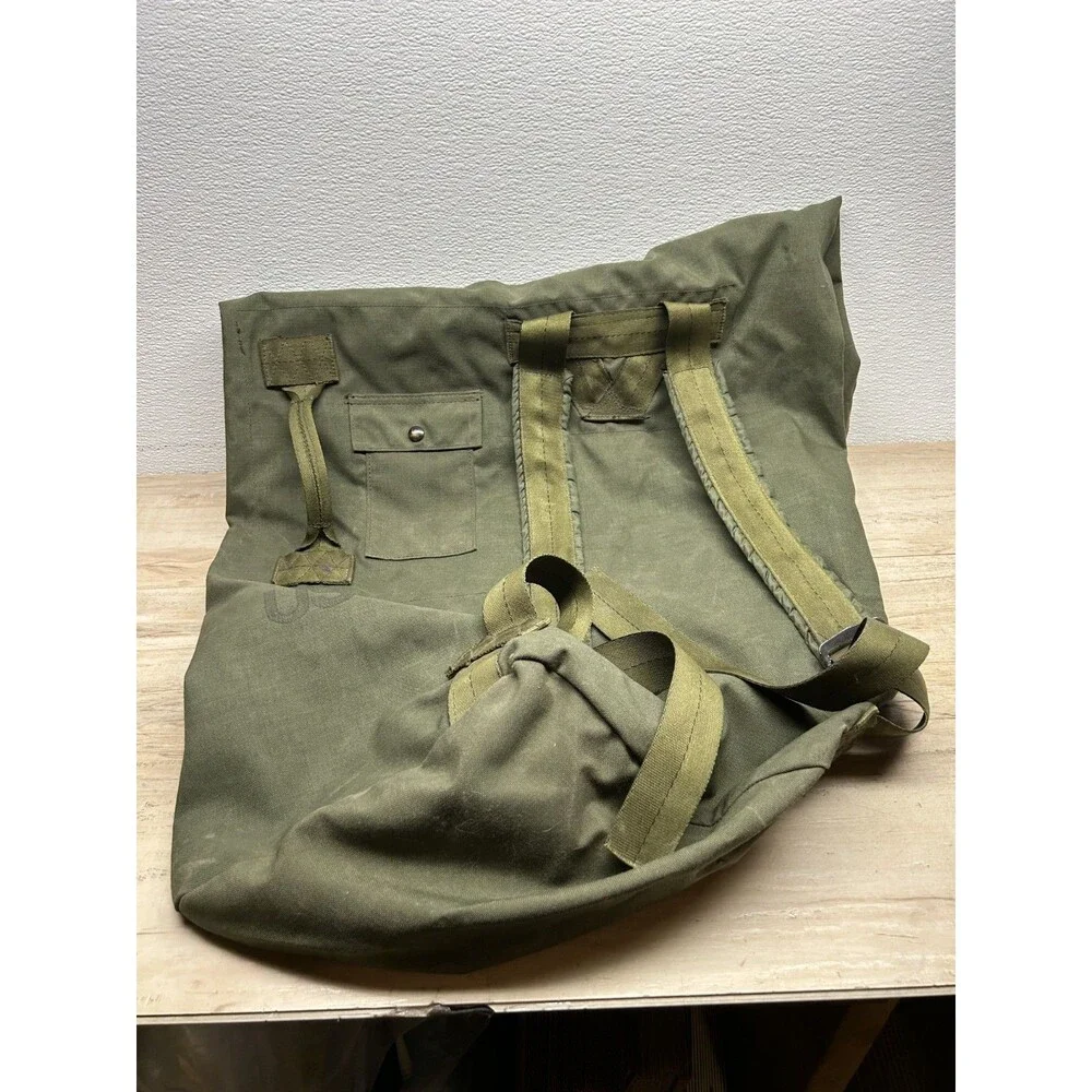 Genuine US Military Duffle Bag Army Soldier Surplus Green Cnvas Top Load Bag